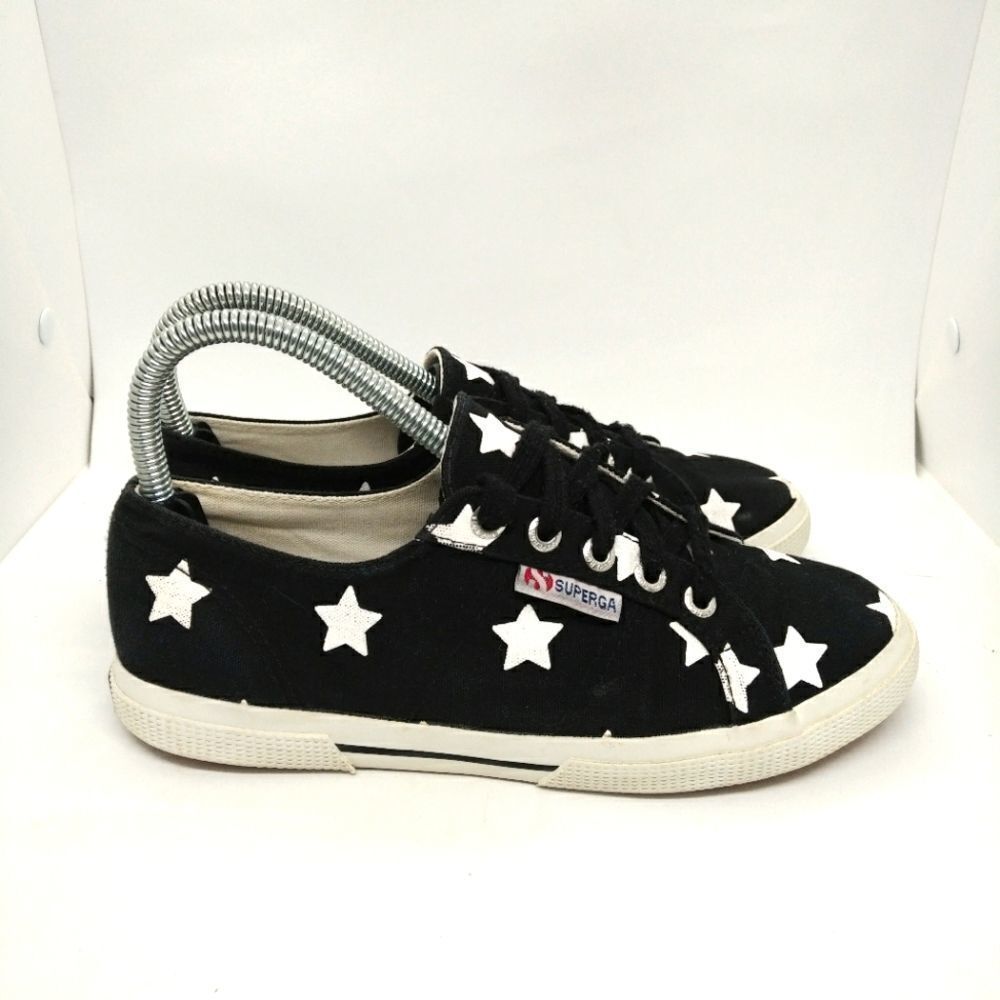 Superga Cotu Stars Fashion Sneakers Women's Size‎ 6.5 Black, White